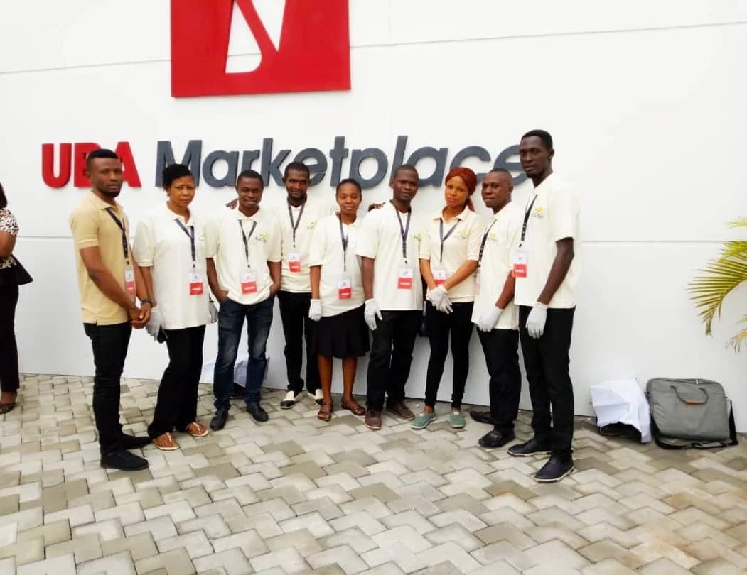 The Dust and Wipes team at UBA Marketplace Abuja