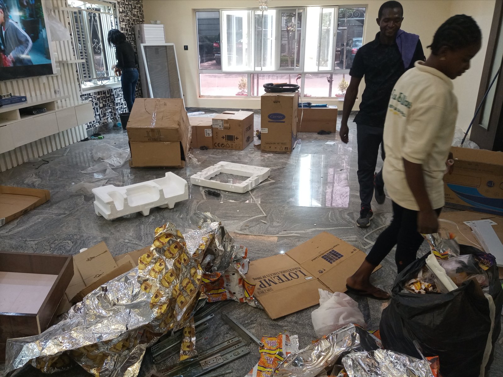 Post-construction cleaning inside newly built property